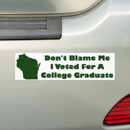 Ik heb voor een college Afstuderen Bumpersticker (Op auto)