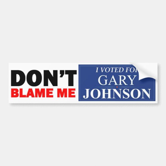 Ik heb voor GARY JOHNSON gestemd Bumpersticker (Voorkant)