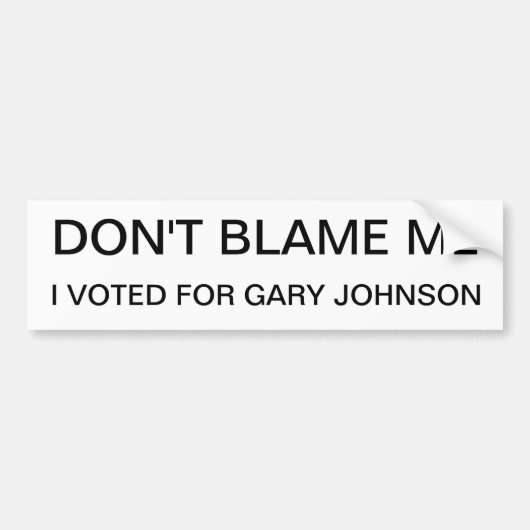 Ik heb voor Gary Johnson gestemd. Bumpersticker (Voorkant)