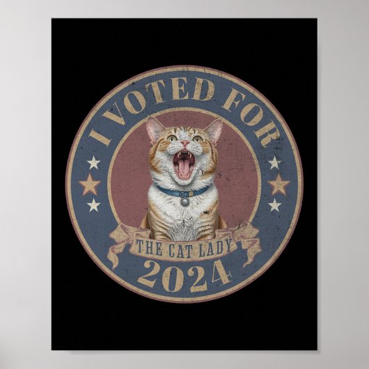 Ik heb voor haar gestemd Kamala Harris, de kat dam Poster (Voorkant)