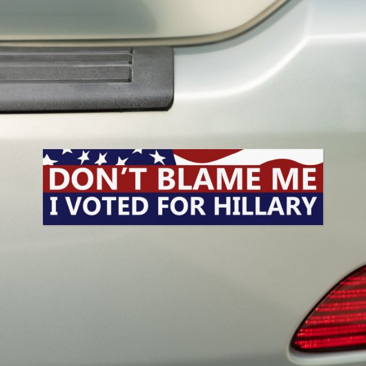Ik heb voor Hillary gestemd. Bumpersticker (Op auto)