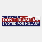 Ik heb voor Hillary gestemd. Bumpersticker (Voorkant)