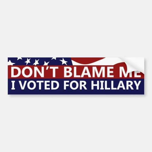 Ik heb voor Hillary gestemd. Bumpersticker (Voorkant)