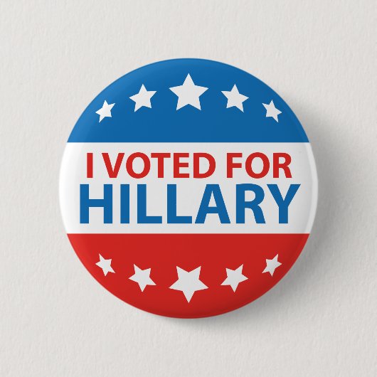 Ik heb voor Hillary gestemd Ronde Button 5,7 Cm (Voorkant)