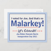Ik heb voor Joe gestemd, dat is geen Malarkey Pro- Briefkaart (Voorkant / Achterkant)