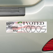 Ik heb voor Kodos gestemd Bumpersticker (Op auto)