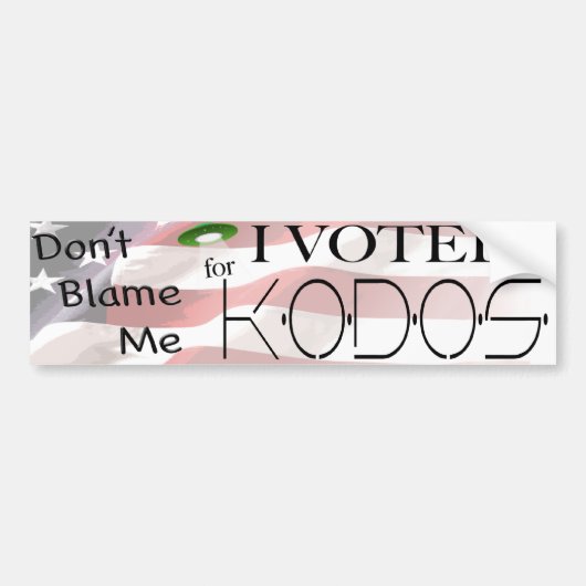 Ik heb voor Kodos gestemd Bumpersticker (Voorkant)