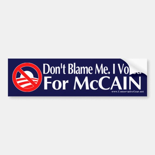Ik heb voor McCain gestemd. Bumpersticker (Voorkant)
