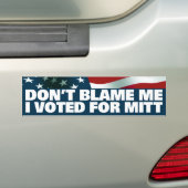 Ik heb voor Mitt gestemd Bumpersticker (Op auto)