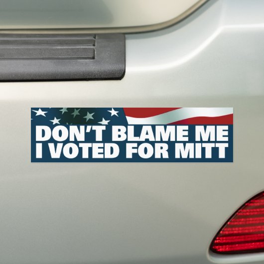 Ik heb voor Mitt gestemd Bumpersticker (Op auto)