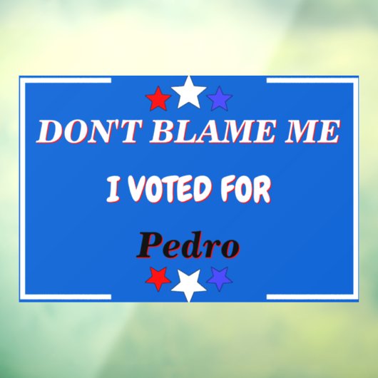 Ik heb voor naam gestemd. raamsticker (Vel 3)