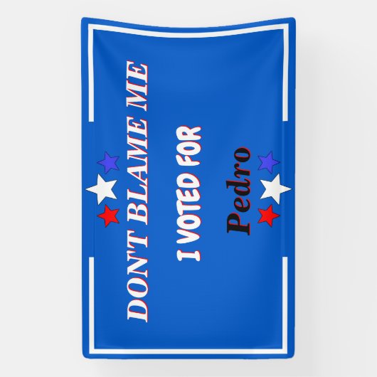 Ik heb voor naam gestemd. spandoek (Verticaal)