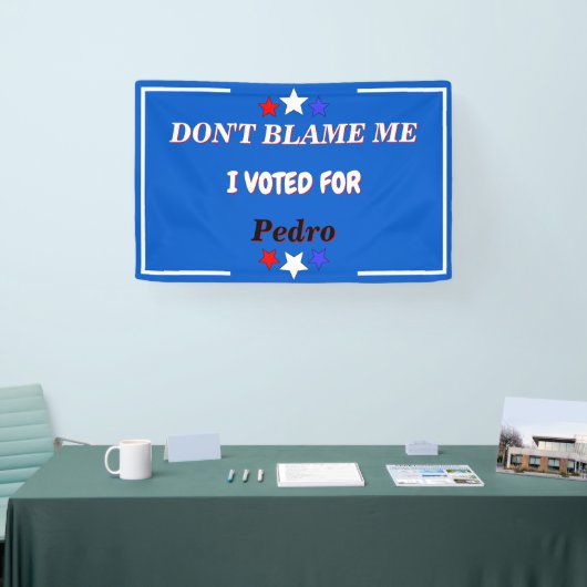 Ik heb voor naam gestemd. spandoek (Beurs)