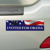 Ik heb voor Obama gestemd Bumpersticker (Op auto)