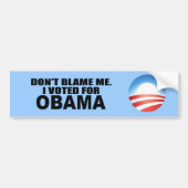 IK HEB VOOR OBAMA GESTEMD. BUMPERSTICKER (Voorkant)
