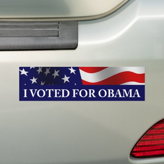 Ik heb voor Obama gestemd Bumpersticker (Op auto)