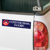 IK HEB VOOR OBAMA GESTEMD. IK BEN SORRY. BUMPERSTICKER (Op Truck)