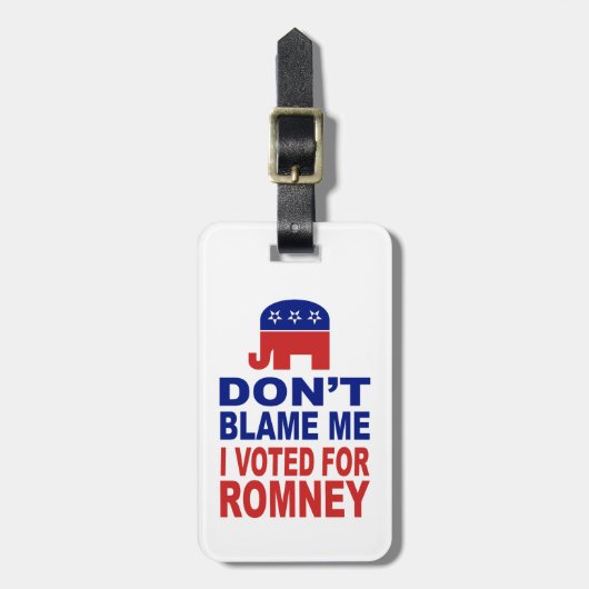 Ik heb voor Romney gestemd. Bagagelabel (Voorkant verticaal)