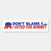 Ik heb voor Romney gestemd. Bumpersticker (Voorkant)