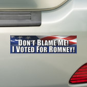 Ik heb voor Romney gestemd Bumpersticker (Op auto)