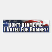 Ik heb voor Romney gestemd Bumpersticker (Voorkant)