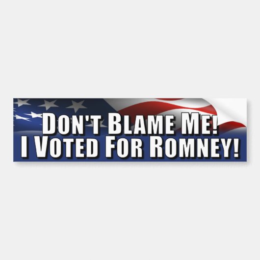 Ik heb voor Romney gestemd Bumpersticker (Voorkant)