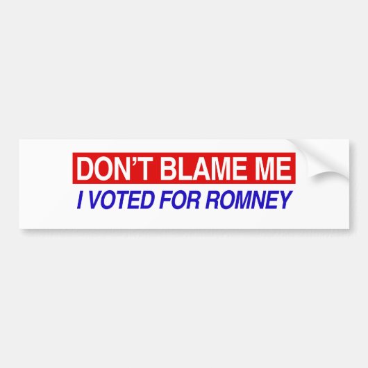 Ik heb voor Romney gestemd. Bumpersticker (Voorkant)