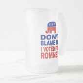 Ik heb voor Romney gestemd. Matglas Bierpul (Voorkant rechts)