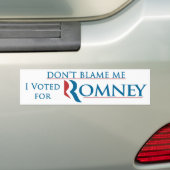 Ik heb voor Romney gestemd met Logo. Bumpersticker (Op auto)