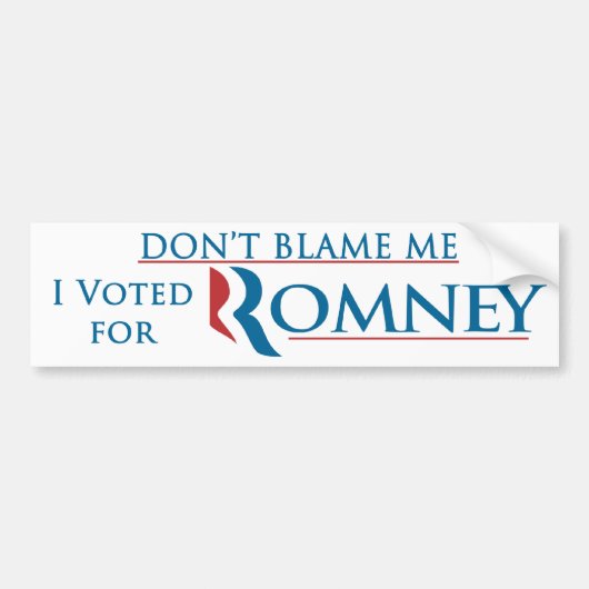 Ik heb voor Romney gestemd met Logo. Bumpersticker (Voorkant)