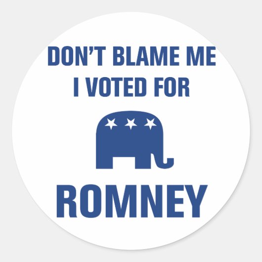 Ik heb voor Romney gestemd Ronde Sticker (Voorkant)