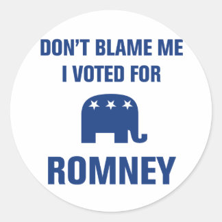 Ik heb voor Romney gestemd Ronde Sticker