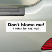 Ik heb voor Ron Paul gestemd. Bumpersticker (Op auto)