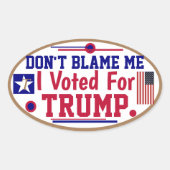 Ik heb voor Trump gestemd. Ovale Sticker (Voorkant)