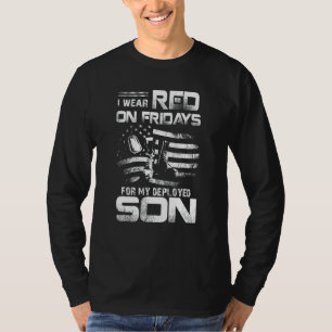 Ik heb vrijdag rood Draag voor mijn zoon en steun T-shirt