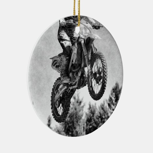 Ik heb wat lucht. - Motocross Racer Keramisch Ornament (Rechts)