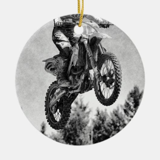 Ik heb wat lucht. - Motocross Racer Keramisch Ornament (Voorkant)