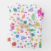 Ik heb wat ruimte-UFO-patroonpatroonbeelden nodig Inpakpapier Vel (In situ)