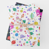 Ik heb wat ruimte-UFO-patroonpatroonbeelden nodig Inpakpapier Vel (In situ)