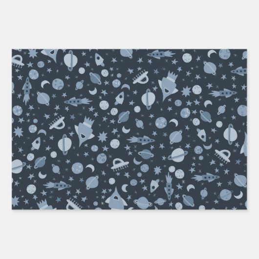 Ik heb wat ruimte-UFO-patroonpatroonbeelden nodig Inpakpapier Vel (Voorkant 3)