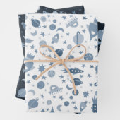 Ik heb wat ruimte-UFO-patroonpatroonbeelden nodig Inpakpapier Vel (In situ)