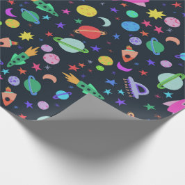 Ik heb wat ruimte-UFO-planeten nodig met een roetp Cadeaupapier