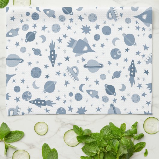 Ik heb wat ruimte-universum UFO Planet Patroon nod Theedoek (Gevouwen)
