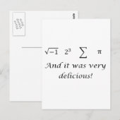 Ik heb wat wiskunde shirt gegeten briefkaart (Voorkant / Achterkant)