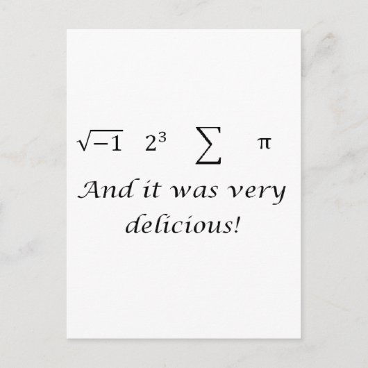 Ik heb wat wiskunde shirt gegeten briefkaart (Voorkant)