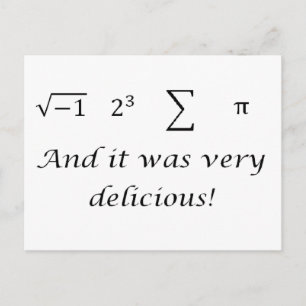 Ik heb wat wiskunde shirt gegeten briefkaart