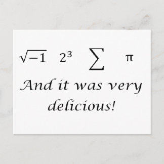 Ik heb wat wiskunde shirt gegeten briefkaart