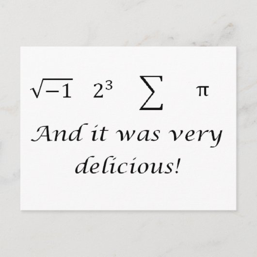 Ik heb wat wiskunde shirt gegeten briefkaart (Voorkant)