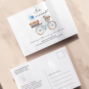 Ik heb Waterverf Bike Moving Announcement verhuisd Briefkaart
