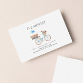 Ik heb Waterverf Blue Bike New Address Moving Visitekaartje